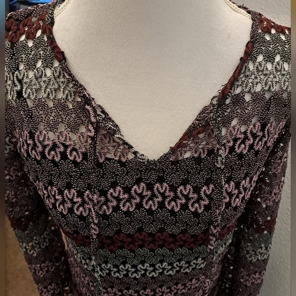 Be Bop Crocheted Mini Dress/Tunic   Size L - Picture 2 of 9